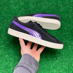 Puma Suede Classic Catwoman GS Shoes Black Purple 383388-01 NEW GS 6.5 / WMNS 8